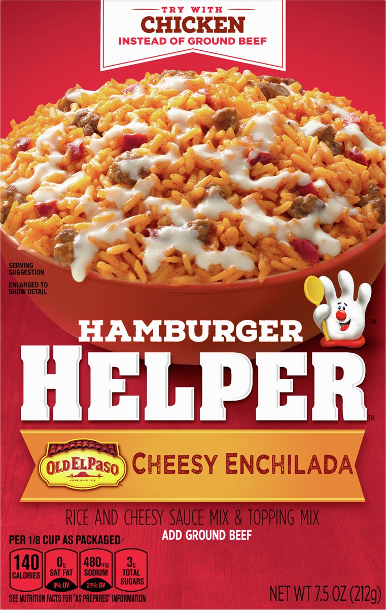 slide 3 of 9, Hamburger Helper, Cheesy Enchilada, 7.5 oz box, 7.5 oz