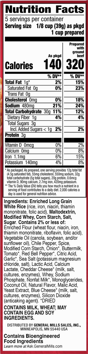 slide 7 of 9, Hamburger Helper, Cheesy Enchilada, 7.5 oz box, 7.5 oz