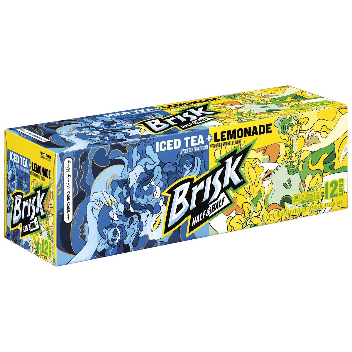 slide 2 of 6, Brisk Half & Half Iced Tea + Lemonade 12 Fl Oz 12 Count, 144 oz