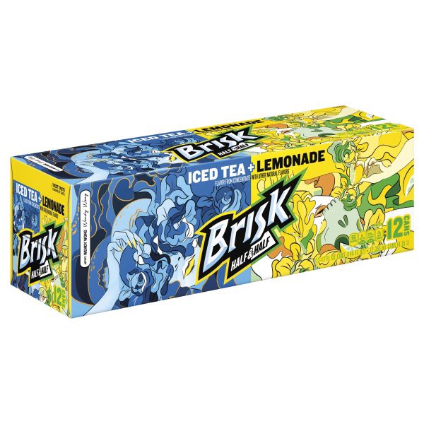 slide 1 of 6, Brisk Half & Half Iced Tea + Lemonade 12 Fl Oz 12 Count, 144 oz