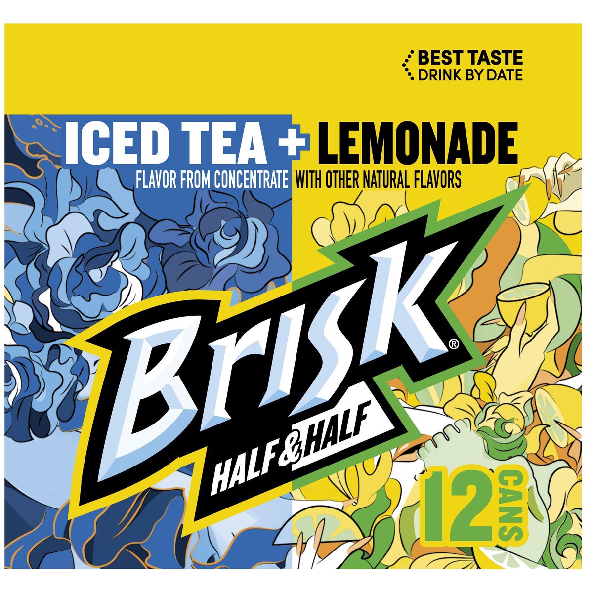 slide 5 of 6, Brisk Half & Half Iced Tea + Lemonade 12 Fl Oz 12 Count, 144 oz