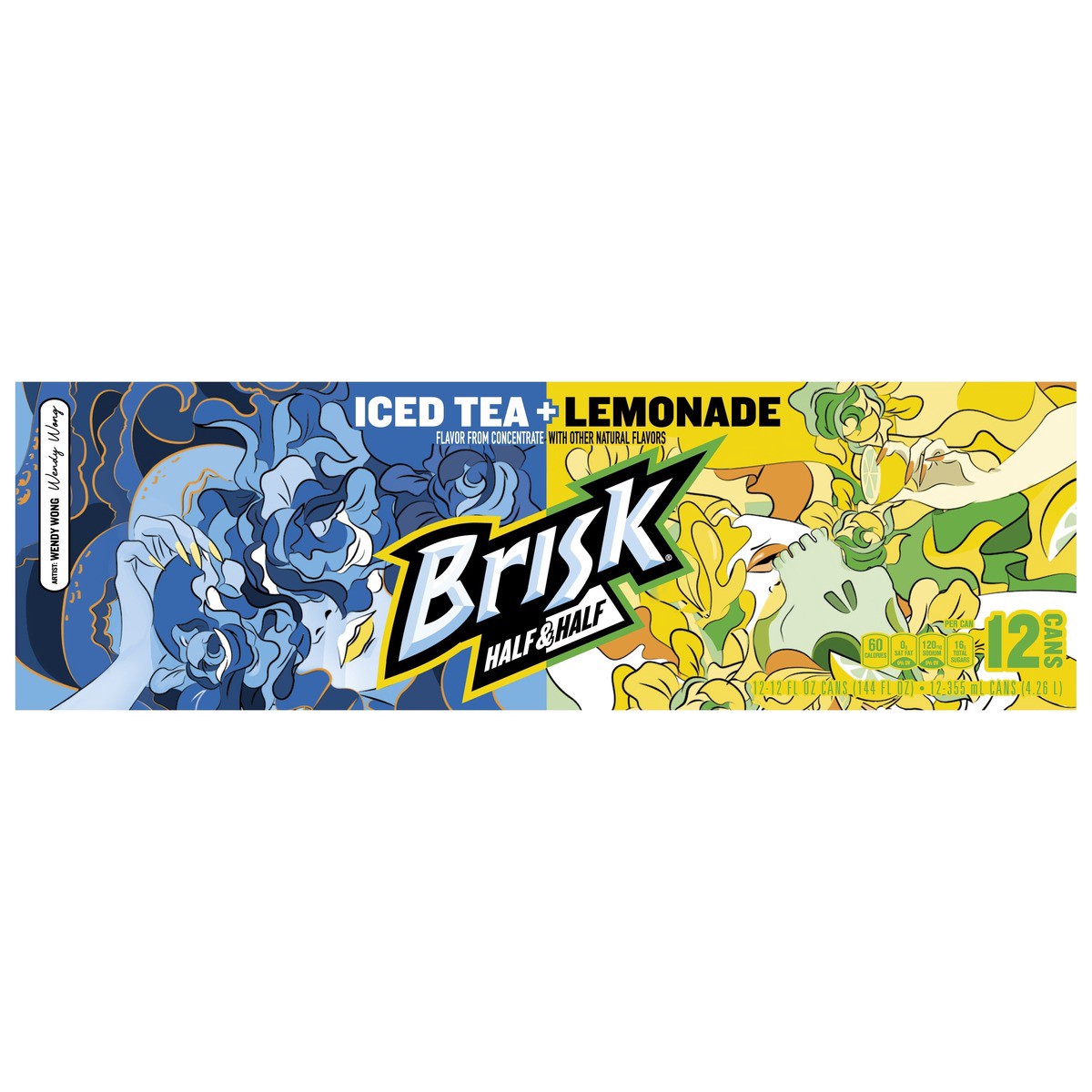 slide 6 of 6, Brisk Half & Half Iced Tea + Lemonade 12 Fl Oz 12 Count, 144 oz