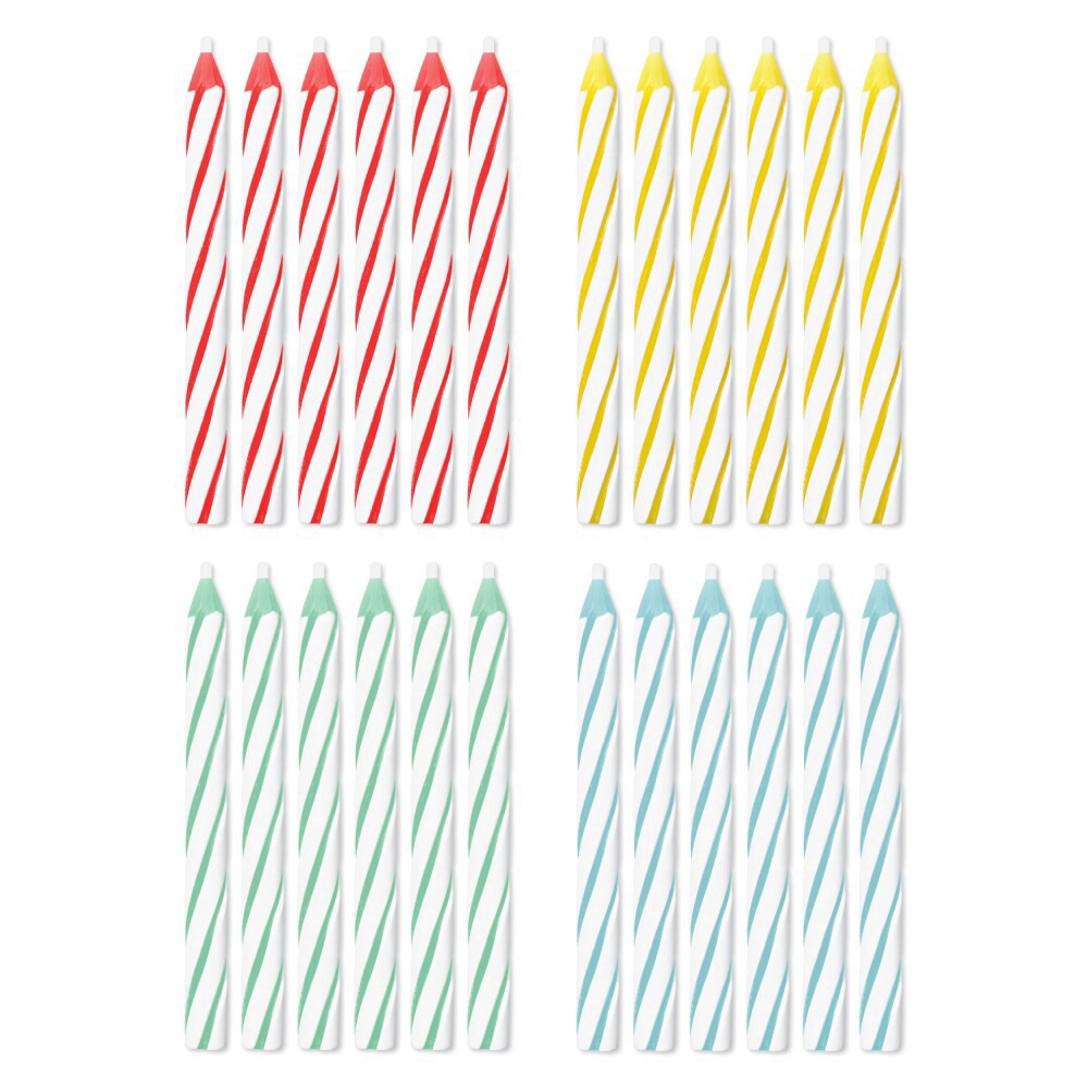 slide 3 of 3, American Greetings Spiral Candles - Multicolor, 24 ct