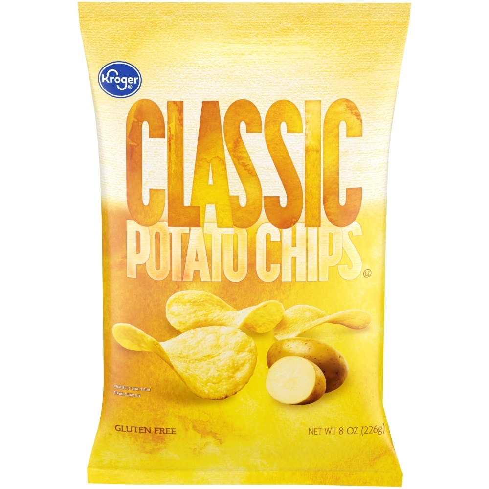 slide 1 of 1, Kroger Classic Potato Chips, 8 oz