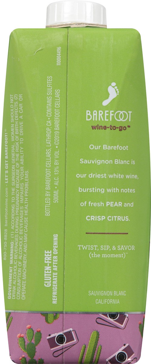 slide 5 of 9, Barefoot Wine-To-Go Sauvignon Blanc, 500 ml