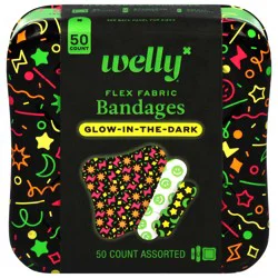 Welly Flex Fabric Glow-in-the-Dark Assorted Bandages 50 Each