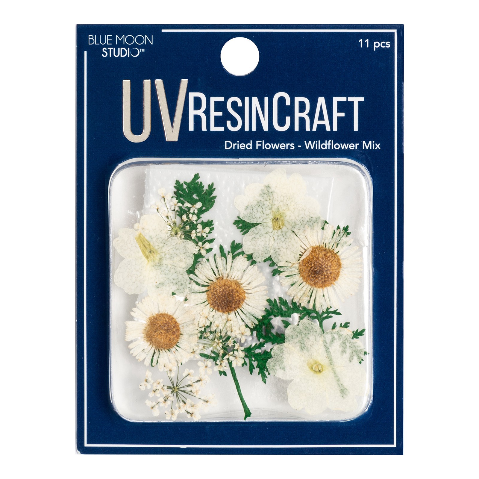 slide 3 of 3, Blue Moon Studio Uv Resin Craft White Dried Wildflower Mix, 11 ct
