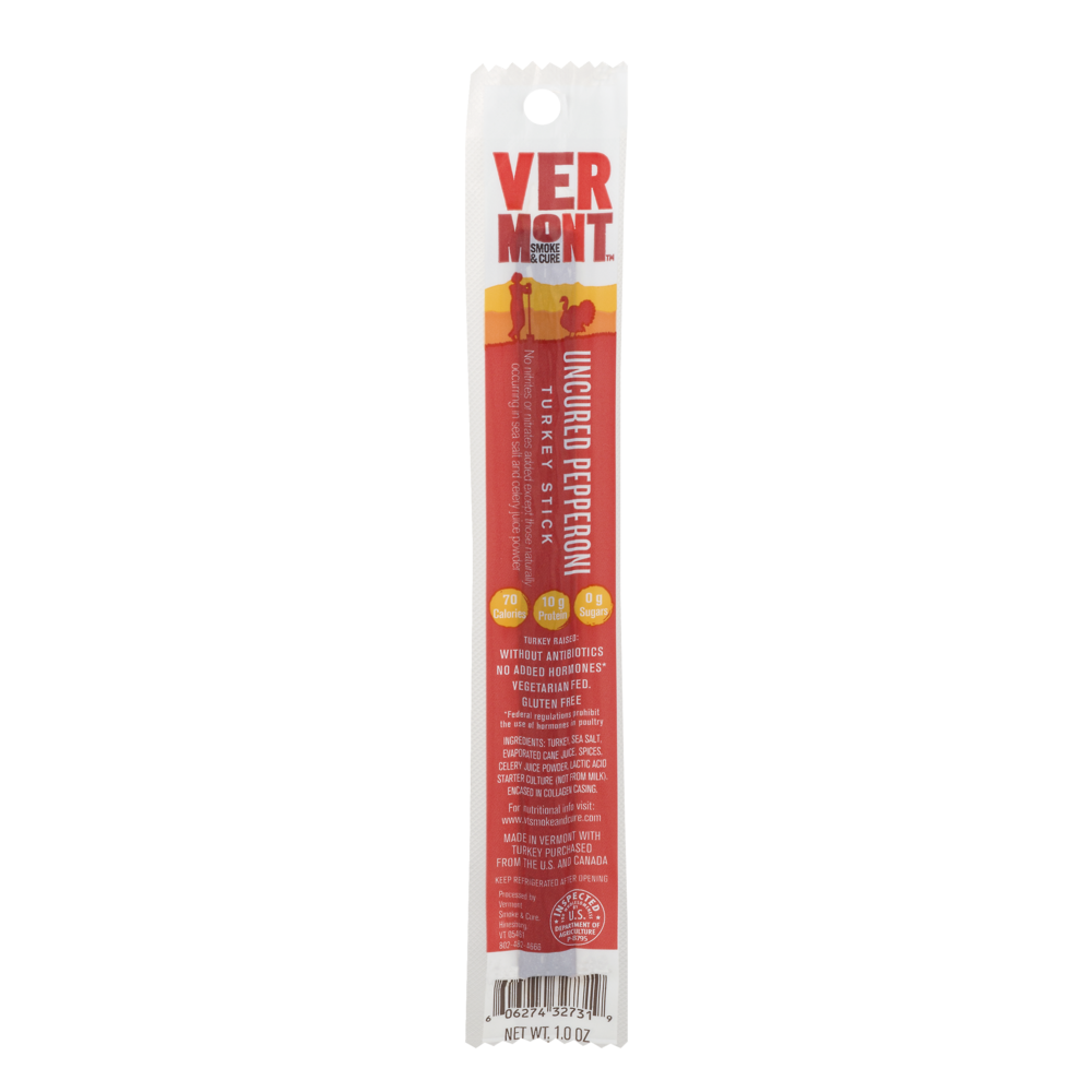 slide 1 of 1, Vermont Smoke & Cure Uncured Pepperoni Turkey Stick 1.0 oz, 1 oz