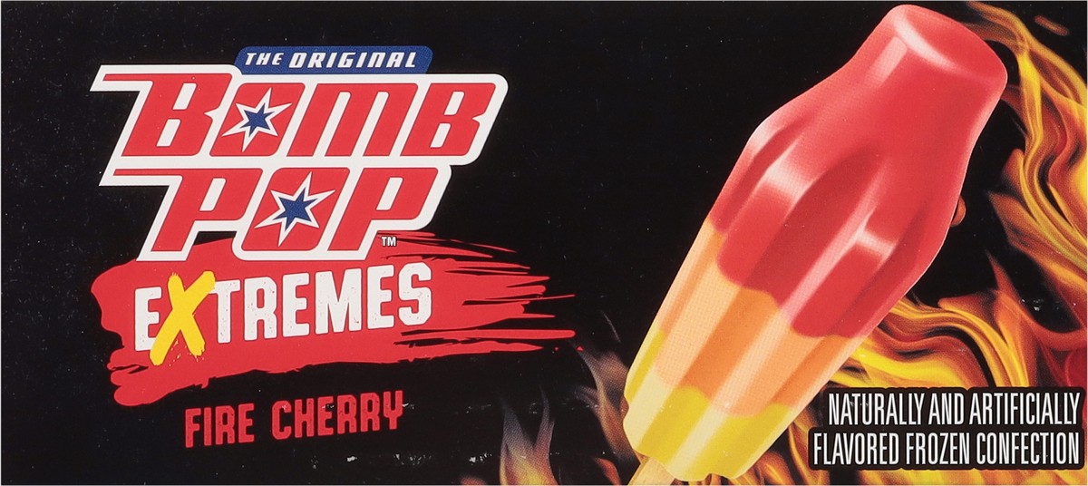 slide 5 of 12, Bomb Pop Extremes Fire Cherry Ice Pops, 12 Pack, 21 fl oz