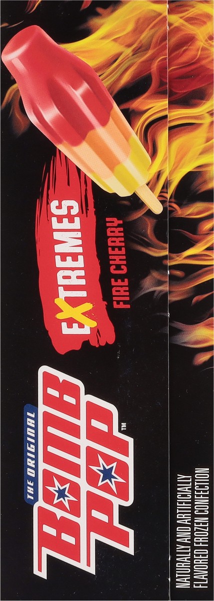 slide 3 of 12, Bomb Pop Extremes Fire Cherry Ice Pops, 12 Pack, 21 fl oz