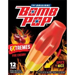 Bomb Pop Extremes Fire Cherry Ice Pops, 12 Pack