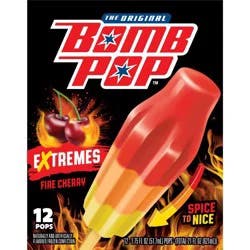 Bomb Pop Extremes Fire Cherry Ice Pops, 12 Pack
