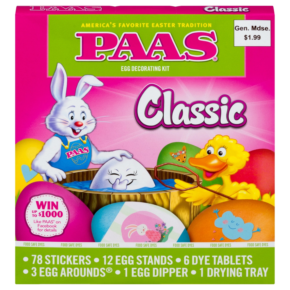 slide 1 of 1, PAAS Classic Easter Egg Decorating Kit, 1 ct