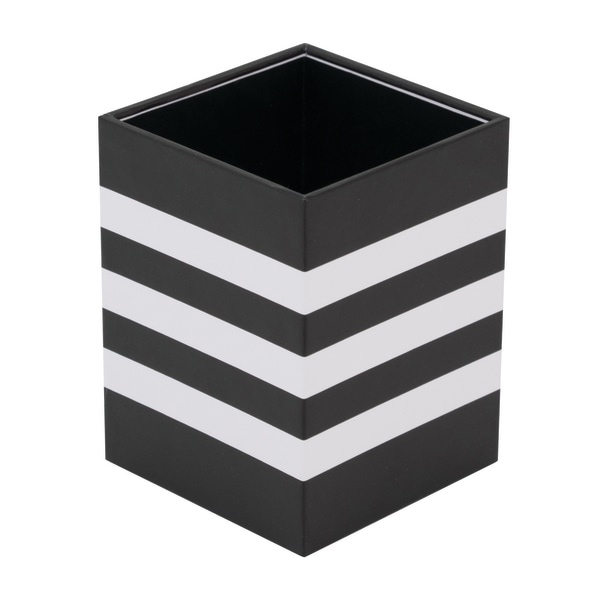 slide 1 of 6, See Jane Work Pencil Cup, Black Stripe, 1 ct