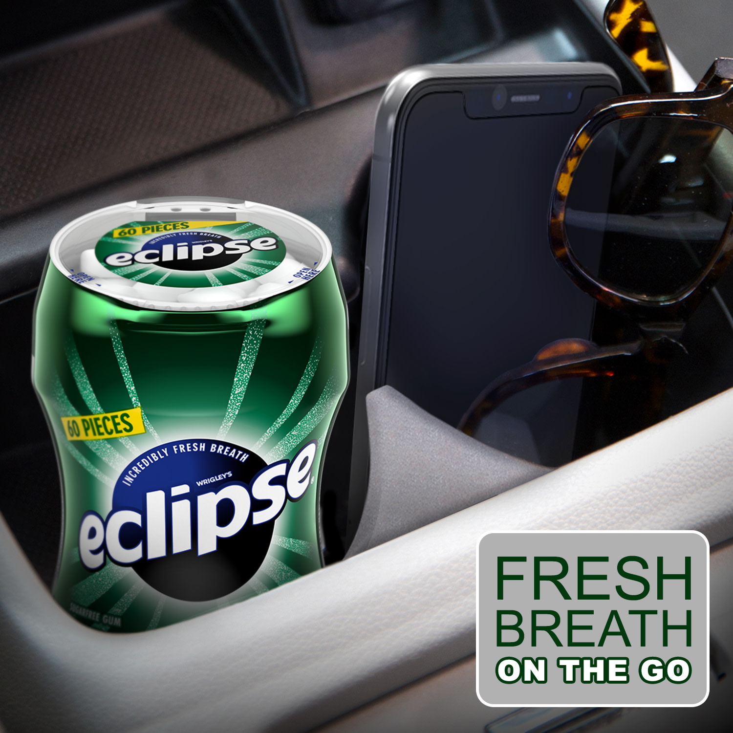 slide 3 of 5, ECLIPSE Spearmint Sugar Free Chewing Gum Bulk Pack, 60 ct Bottle, 60 ct