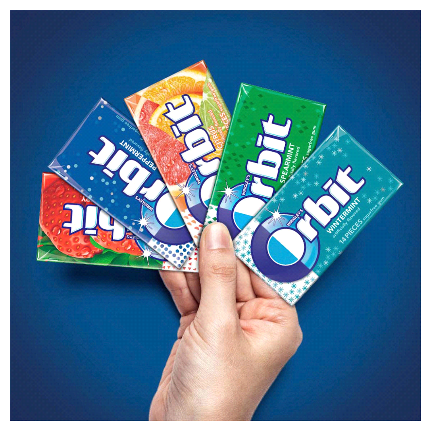 slide 4 of 4, ORBIT Gum Peppermint Sugar Free Chewing Gum, Single Pack, 14 Piece, 14 ct