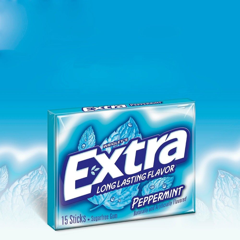 slide 5 of 6, Extra Peppermint Sugar-Free Gum, 15 pc