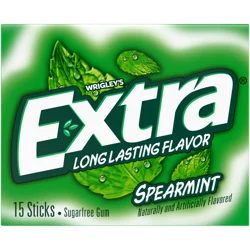 EXTRA Gum Spearmint Sugar Free Chewing Gum, Single Pack, 15 Stick