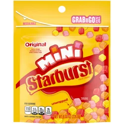 STARBURST Original Minis Size Fruit Chews Chewy Candy, Grab N Go, 8 oz Bag