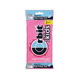 slide 1 of 1, Orbit For Kids Original Bubble Gum, 3 Pack, 42 ct