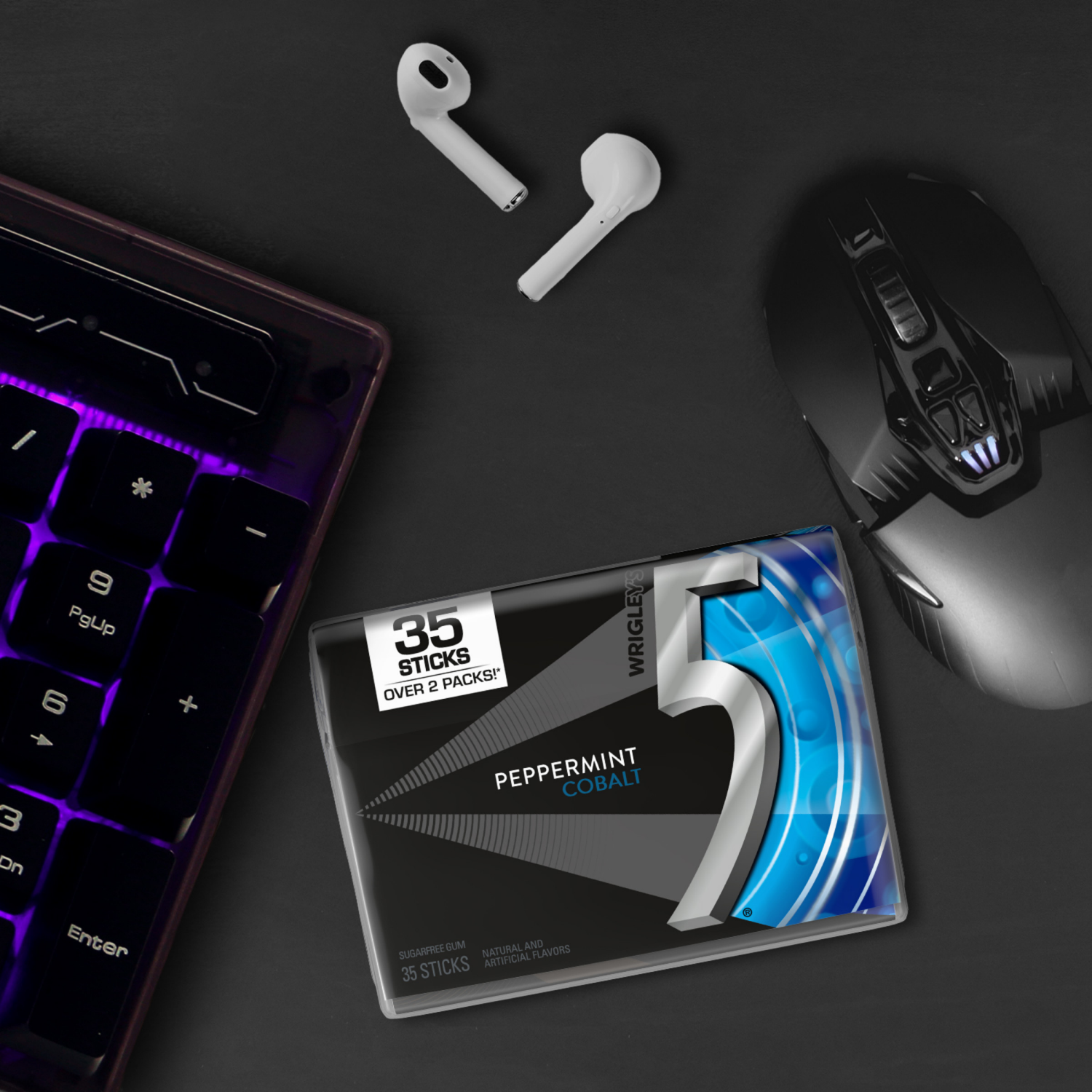 slide 3 of 5, 5 GUM Peppermint Cobalt Sugar Free Chewing Gum, 35 Stick Pack, 35 ct