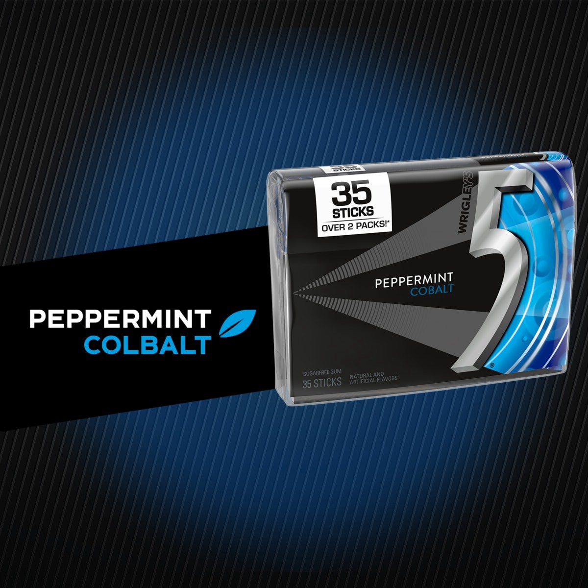 slide 8 of 29, 5 Gum Cobalt Peppermint Sugarfree Gum, 35 ct