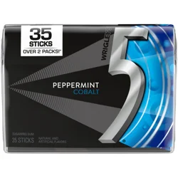 5 GUM Peppermint Cobalt Sugar Free Chewing Gum, 35 Stick Pack