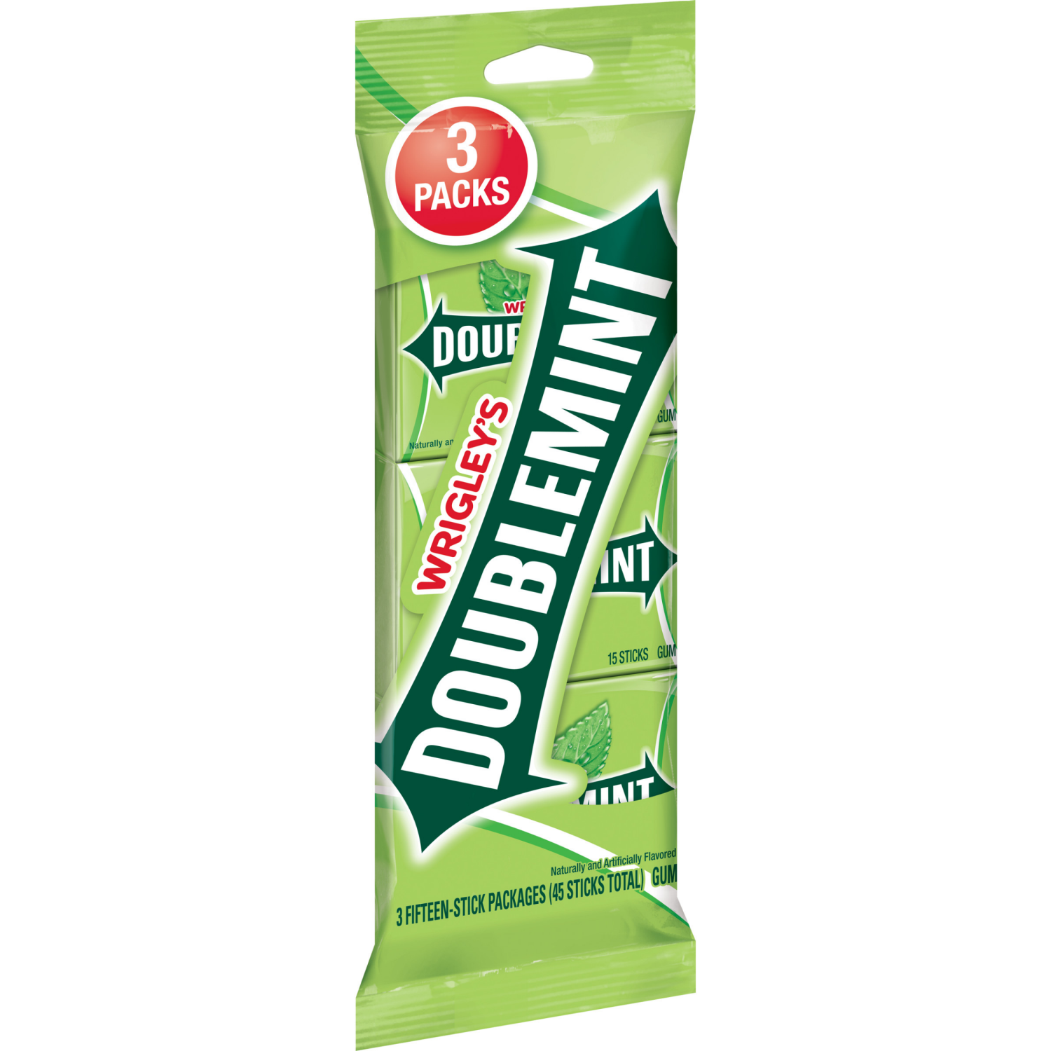 slide 1 of 8, Doublemint 3 Packs Gum 3 ea, 3 ct
