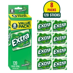 EXTRA Spearmint Sugarfree Gum, value pack (8 packs total)