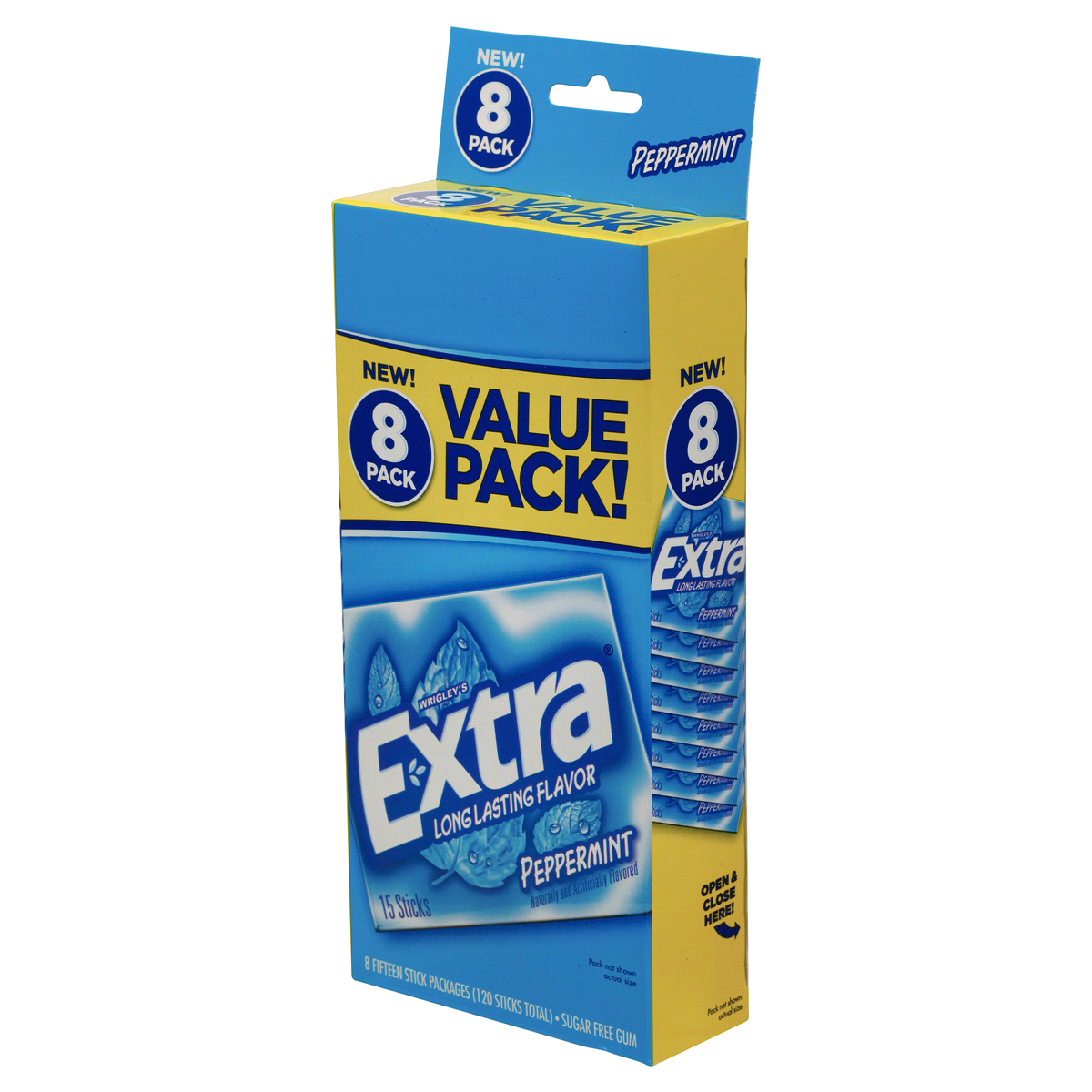 Extra Peppermint Sugar Free Chewing Gum Bulk, 15 ct (8 Pack) 120 pce