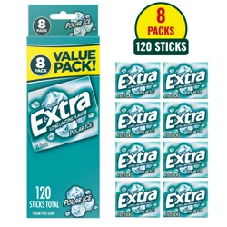 EXTRA Polar Ice Sugarfree Gum, Value Pack (Pack of 8)
