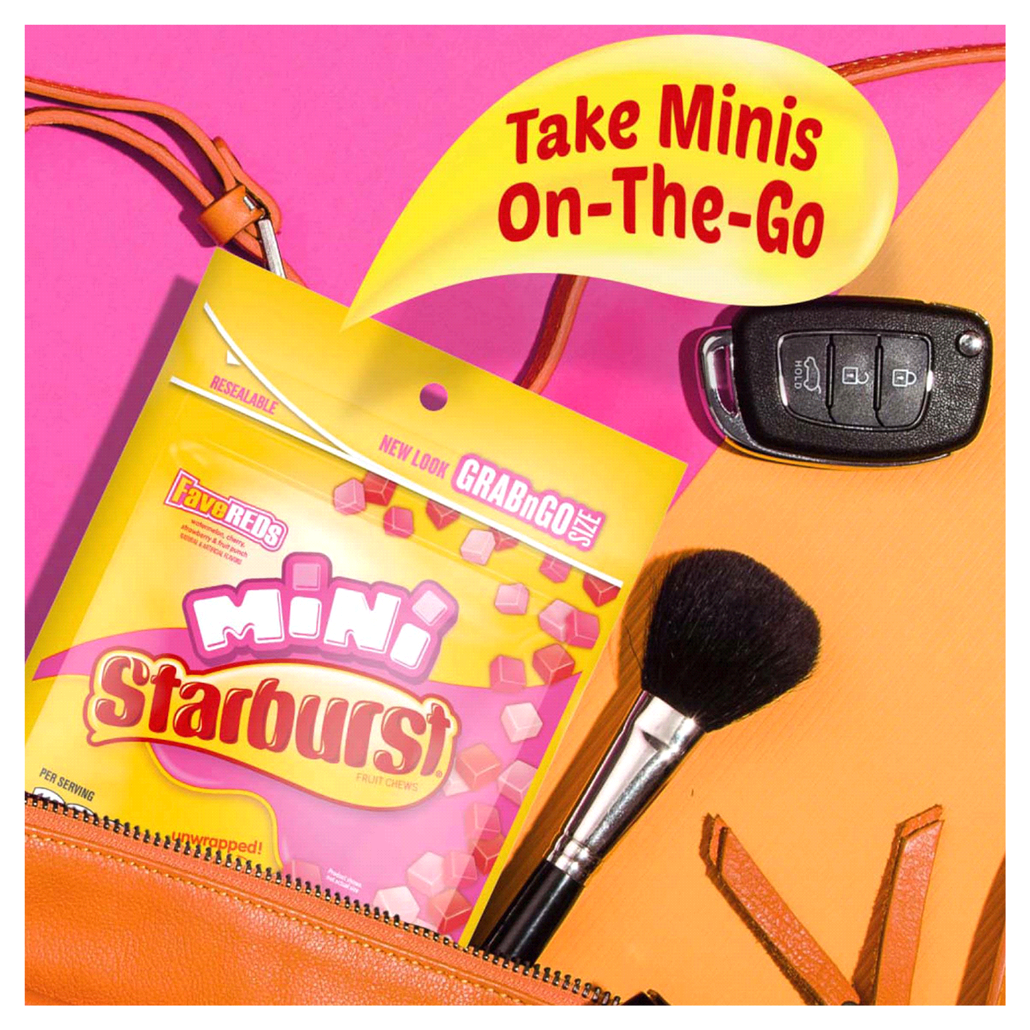 slide 3 of 5, STARBURST FaveREDS Minis Fruit Chews Candy Bag, 8 ounce, 8 oz