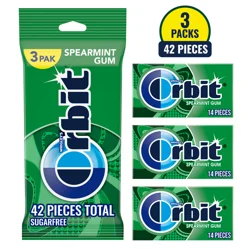 ORBIT Spearmint Sugarfree Gum, multipack (3 packs total)