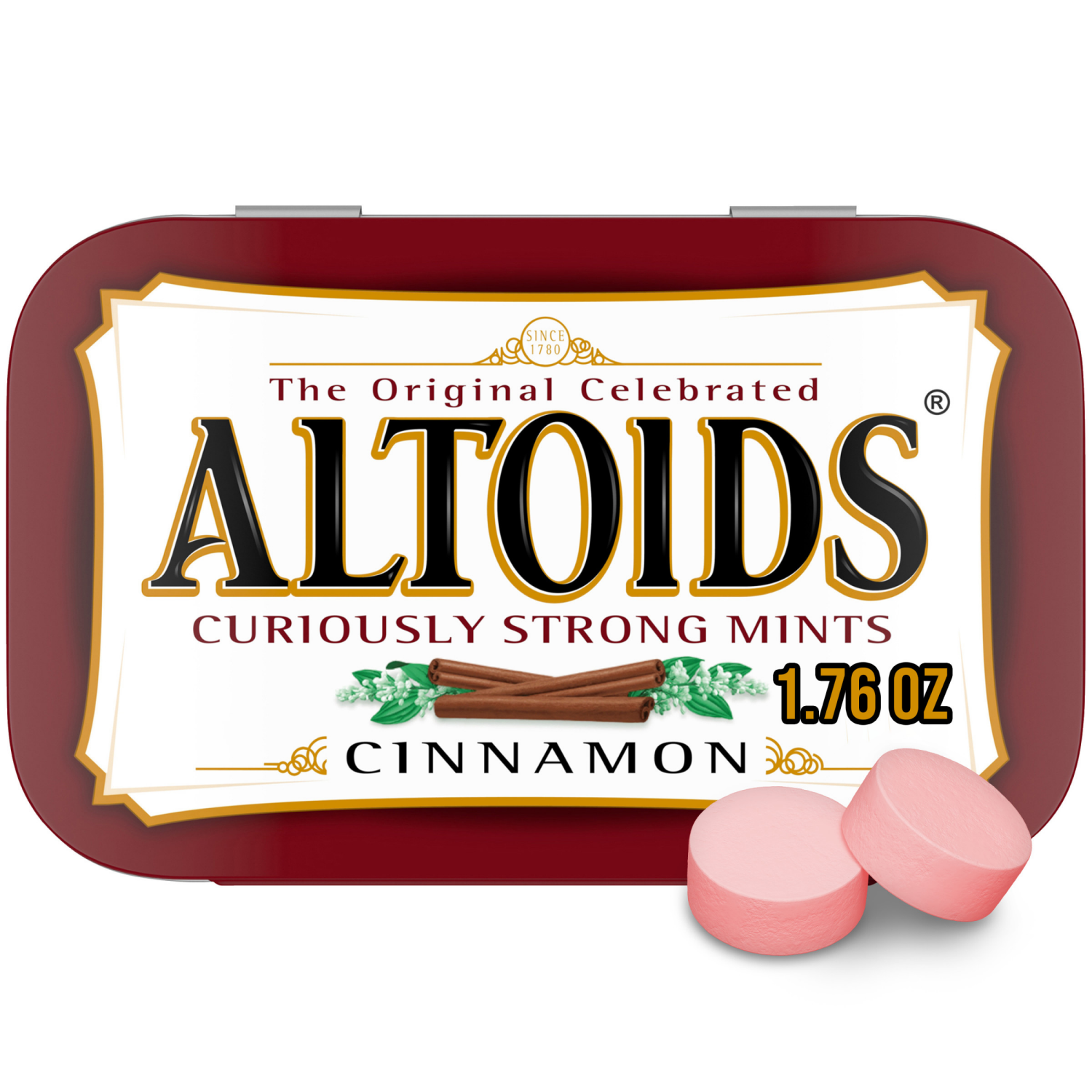 slide 1 of 5, ALTOIDS Cinnamon Breath Mints, Single Pack, 1.76 oz, 1.76 oz