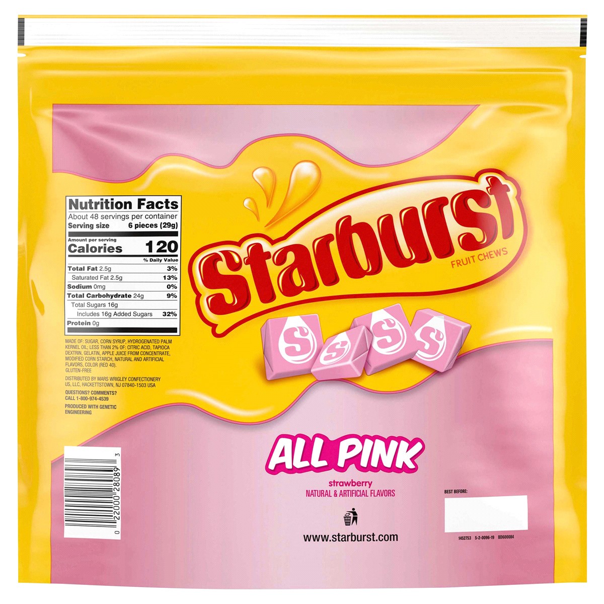 slide 18 of 29, STARBURST All Pink Fruit Chews Chewy Candy, Party Size, 50 oz Bag, 50 oz