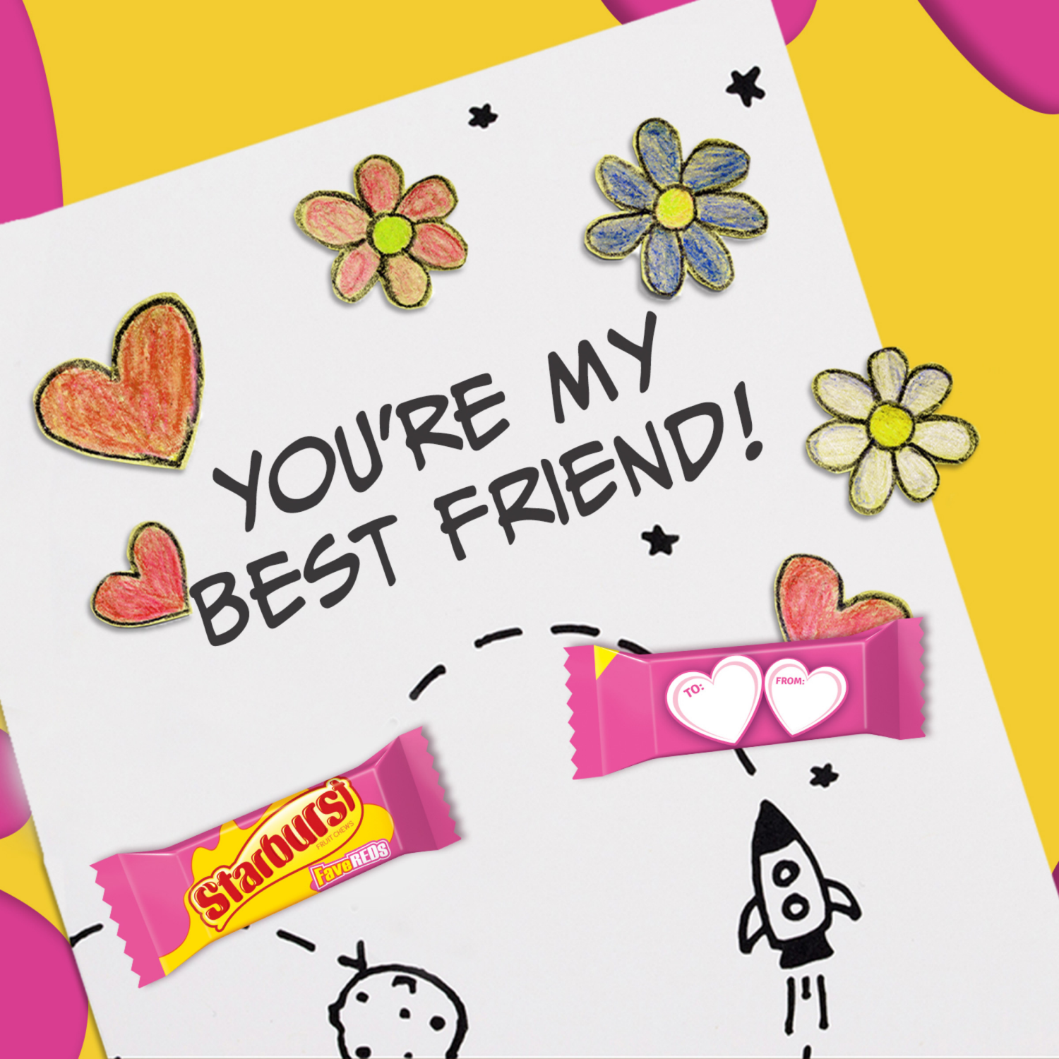 slide 5 of 8, STARBURST FaveReds Valentine Class Exchange Kit, Valentines Candy, 8.11 oz, 23 Pieces, 23 ct