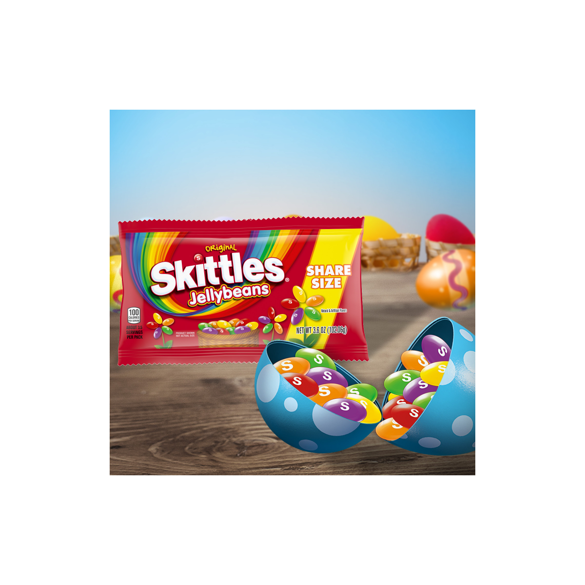 slide 7 of 8, SKITTLES Original Jelly Beans Easter Candy, Share Size, 3.6 Oz Bag, 3.6 oz