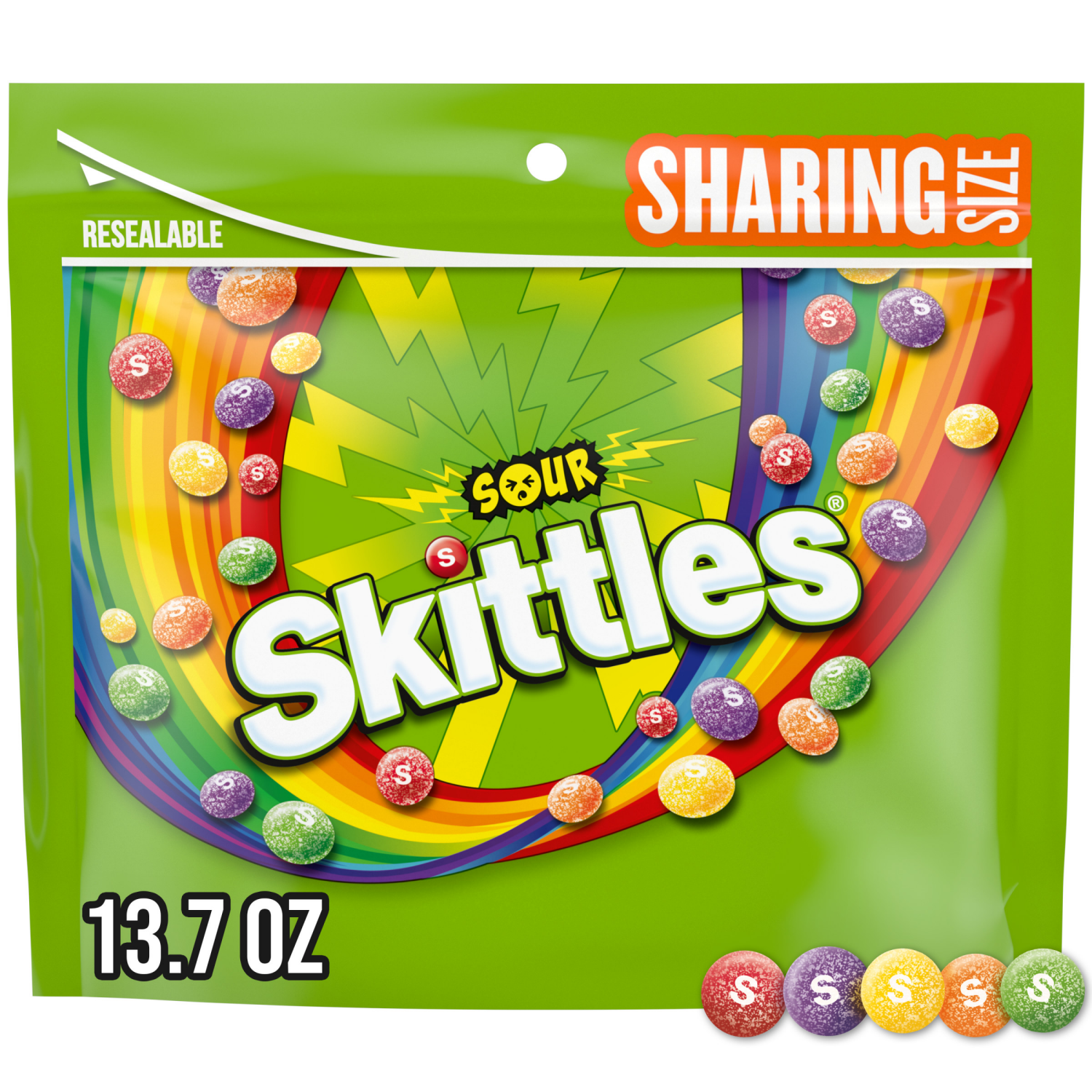 slide 1 of 8, SKITTLES Sour Chewy Candy, Share Size, 13.7 Oz Bag, 13.7 oz