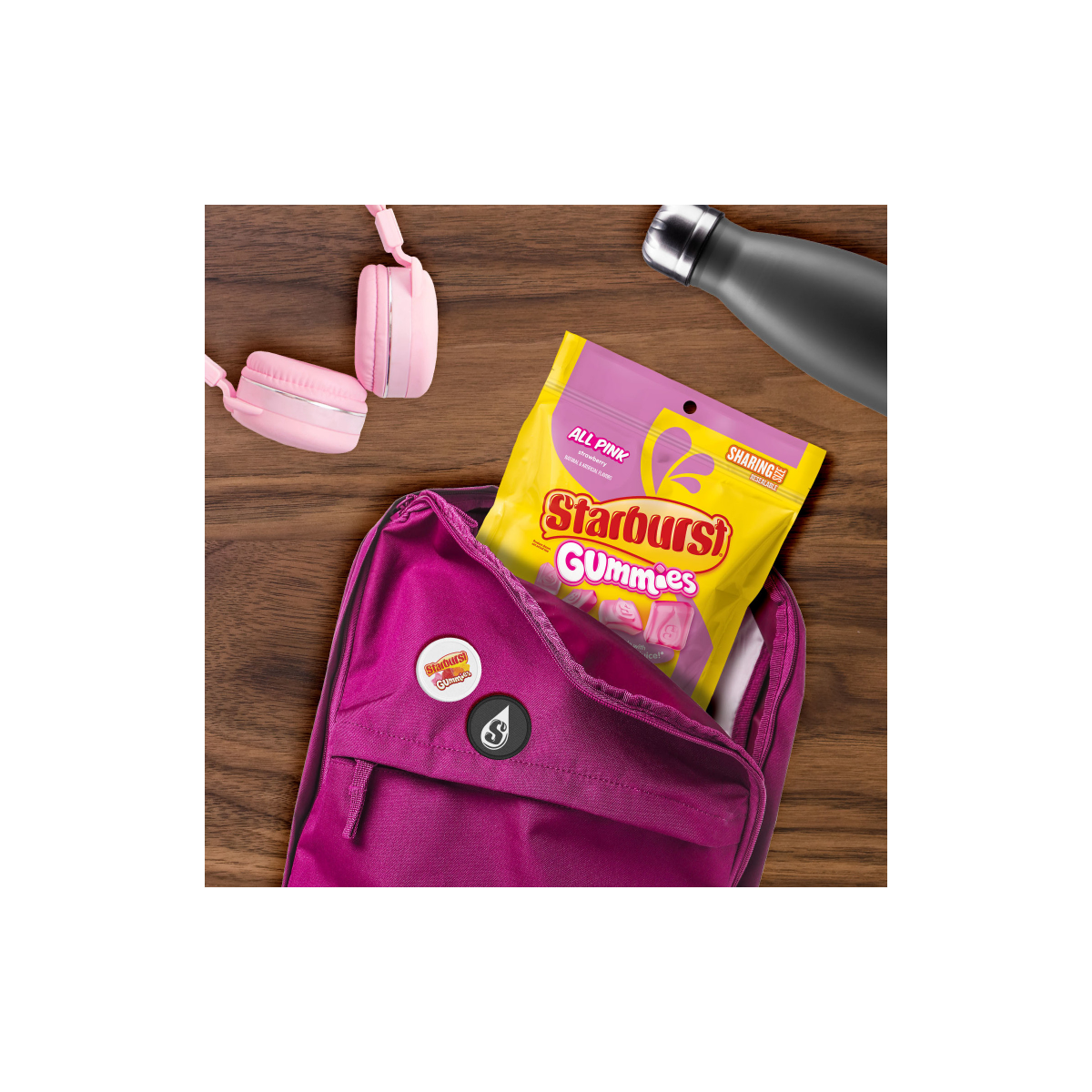 slide 7 of 8, STARBURST Gummies All Pink Gummy Candy, Sharing Size, 9 Oz Resealable Bag, 9 oz