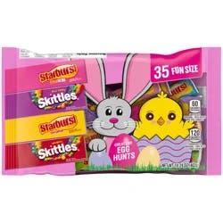 Wrigley Skittles & Starburst Fun Size Chewy Candy Easter Basket Stuffers Variety Pack, 35 ct Bulk Bag