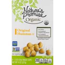 Nature's Promise Organic Original Hummus Snack Single Cups - 4 ct