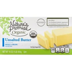 Nature's Promise Organic Unsalted Butter Sticks - 4 ct