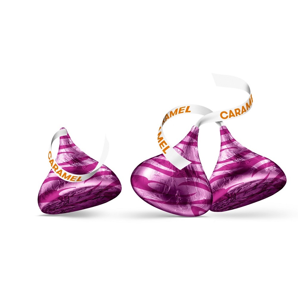 slide 3 of 4, Hershey's Kisses Valentines Milk Chocolates Filled With Caramel, 10 oz