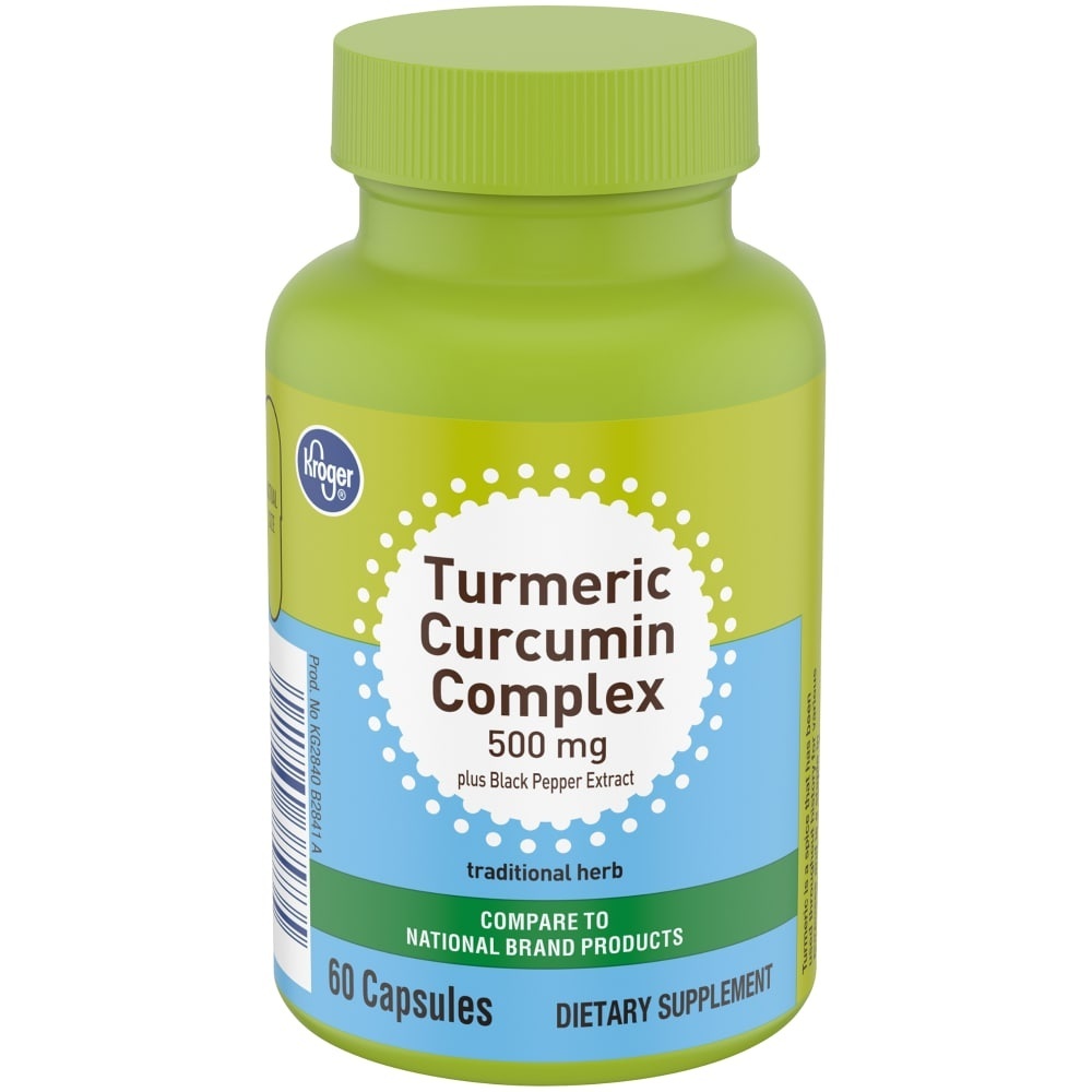 slide 1 of 1, Kroger Tumeric Curcumin Complex 500 Mg Capsules, 60 ct