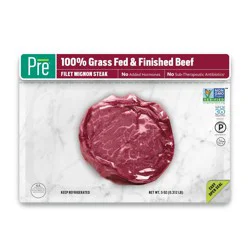 Pre 100% Grass-Fed & Finished Beef Filet Mignon Steak 5 oz