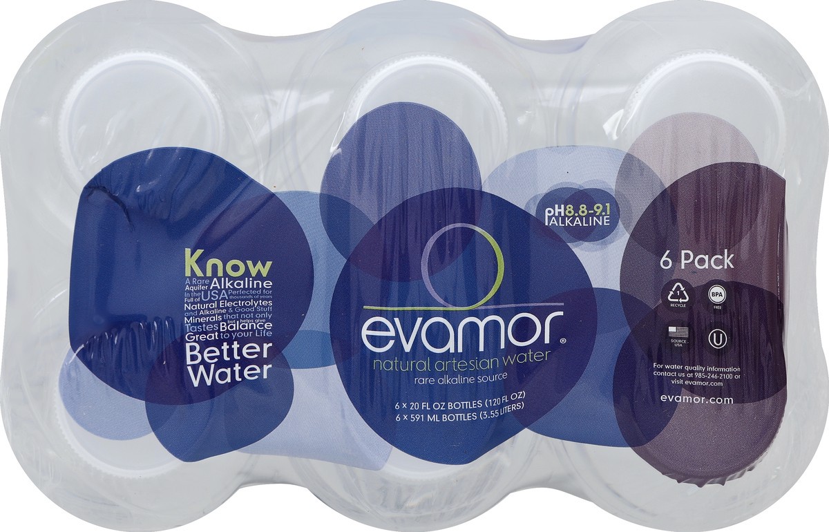 slide 4 of 4, Evamor Products Inc. Evamor Natural Artesian Water 6Ct Bottles, 20 oz