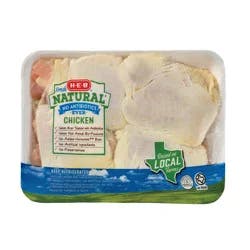 H-E-B Natural Bone-in Skin-on Chicken Thighs