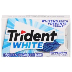 Trident Peppermint White Gum 16Pc Sngls