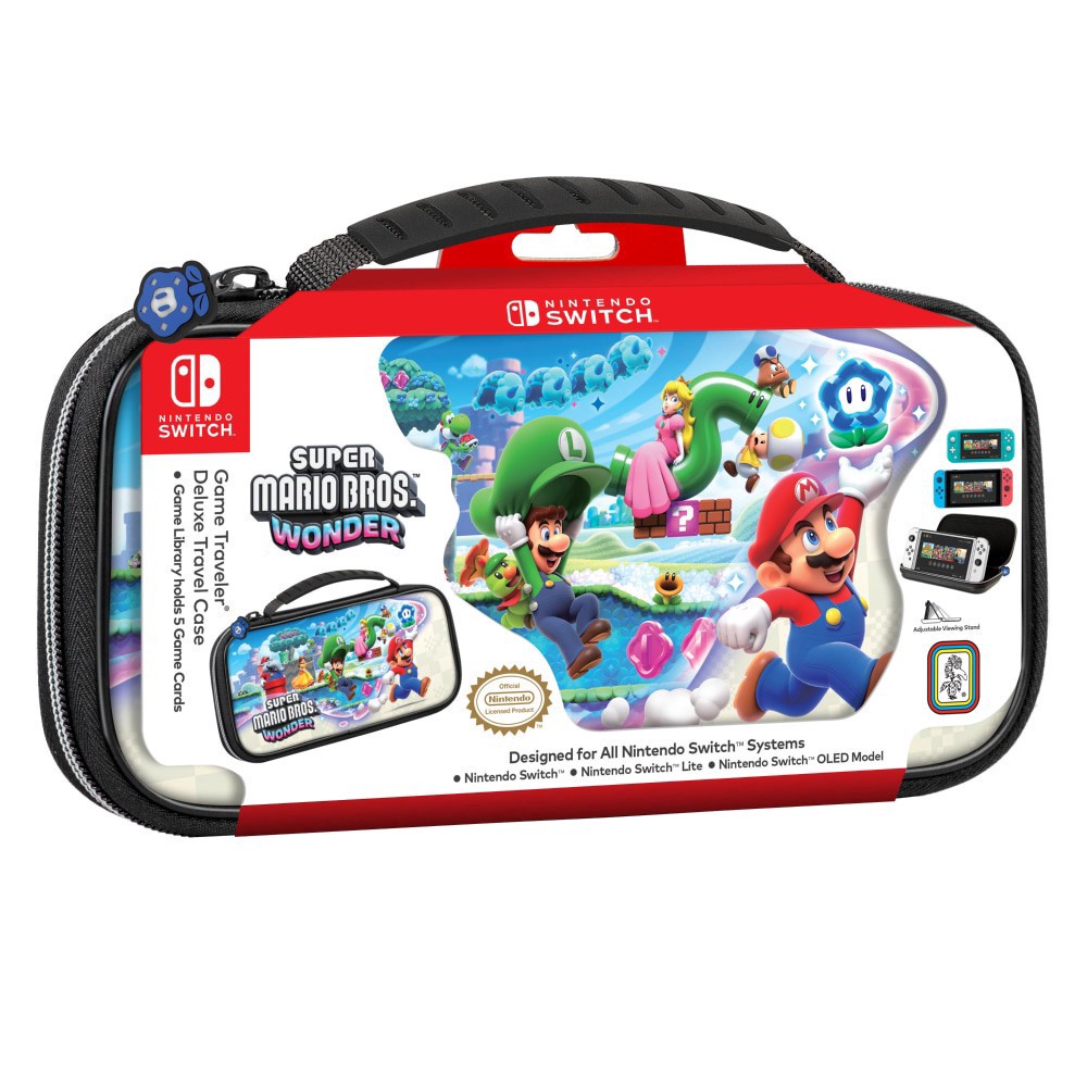 slide 2 of 2, Nintendo Switch Game Super Mario Brothers Wonder Traveler Deluxe Travel Case, 1 ct