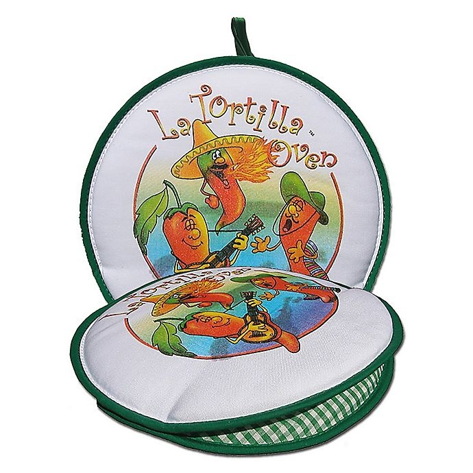 slide 1 of 1, La Tortilla Oven Singing Chilli Peppers Fabric Tortilla Warmer, 10 in